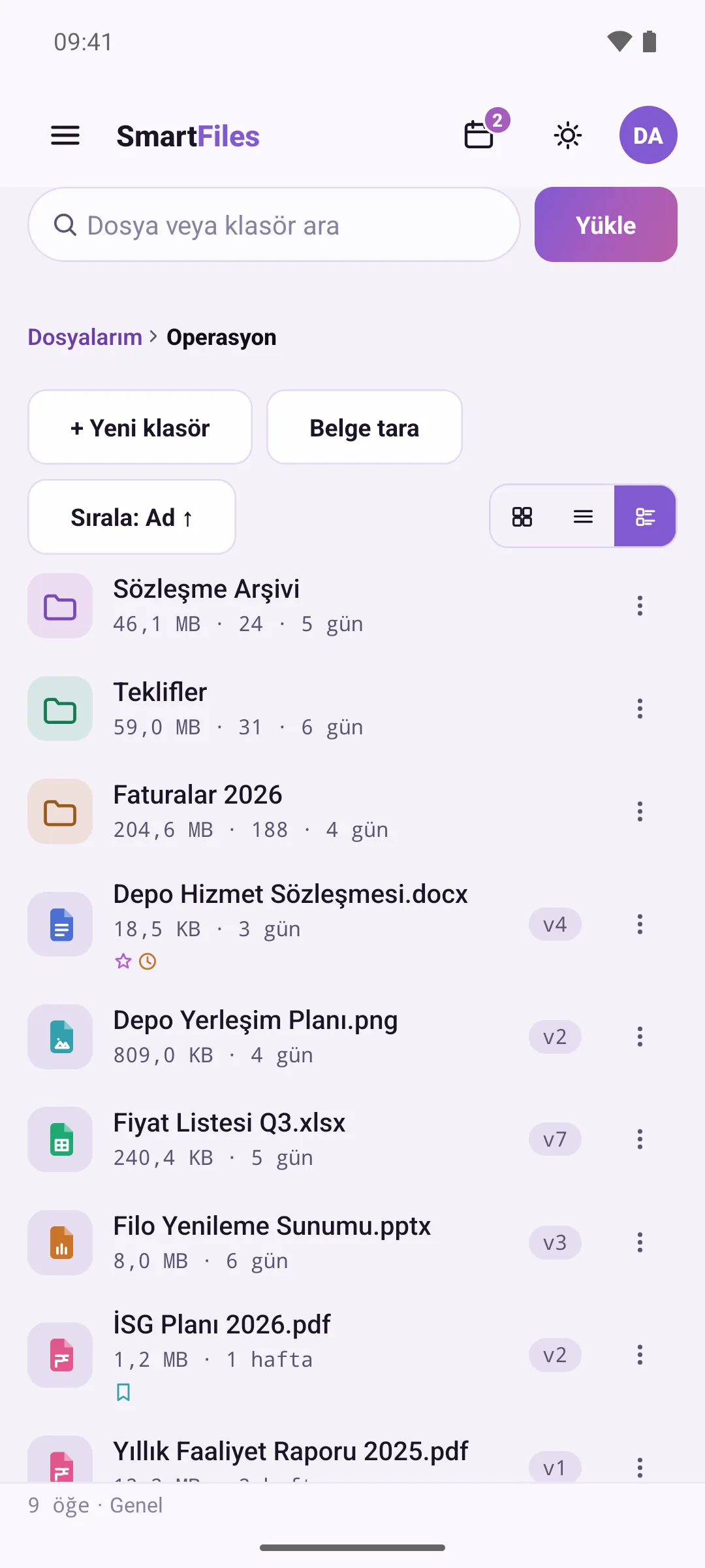 Kutucuklar görünümü