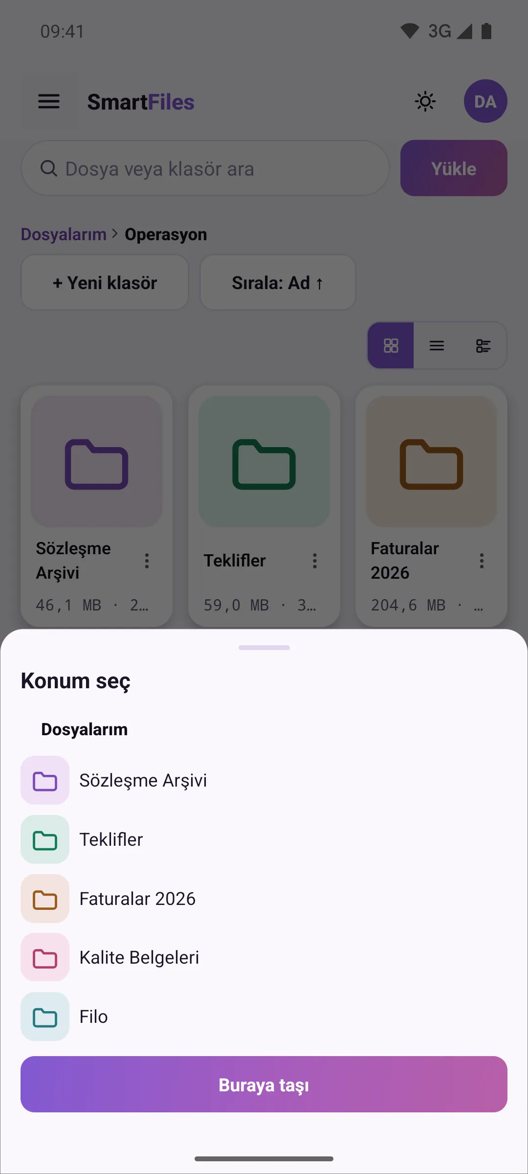 Konum seç penceresi